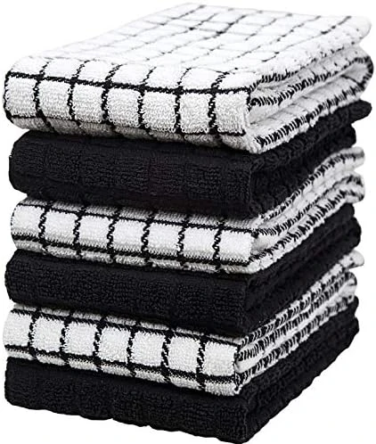 Kitchen Towels 16"x 28" | Dish Towels | Kitchen Hand Towels | Large Dishcloths Set | Highly Absorbent Tea Towel, Soft With Hanging Loop | Natural Ring Spun Cotton, 380 GSM | Aqua Check Design - 6 Pack 11 Kitchen Towels 16"x 28" | Dish Towels | Kitchen Hand Towels | Large Dishcloths Set | Highly Absorbent Tea Towel, Soft With Hanging Loop | Natural Ring Spun Cotton, 380 GSM | Aqua Check Design - 6 Pack - Image 9