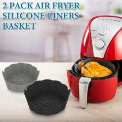 2 Pack Air Fryer Silicone Liners Reusable Round Insert, Food Grade Silicone Liners For Air Fryer Basket Accessories, 8.5 Inches For 5 To 8 Qt For Air Fryer Oven Accessories (Black And Grey) 17 2 Pack Air Fryer Silicone Liners Reusable Round Insert, Food Grade Silicone Liners For Air Fryer Basket Accessories, 8.5 Inches For 5 To 8 Qt For Air Fryer Oven Accessories (Black And Grey) -Wilton Shop 51UJvSTllCL