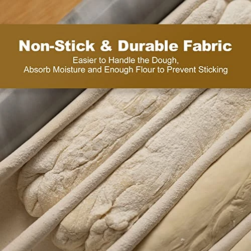 Professional Bread Proofing Cloth, 30.3X17.7inch Non-Stick Bakers Dough Couche, 100% Natural Flax Linen Bread Cloth, Shaping Tool For Baguettes, Loaves And Ciabatta 4 Professional Bread Proofing Cloth, 30.3X17.7inch Non-Stick Bakers Dough Couche, 100% Natural Flax Linen Bread Cloth, Shaping Tool For Baguettes, Loaves And Ciabatta - Image 2