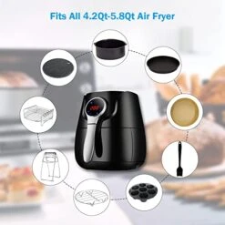 9 Inch Air Fryer Accessories Set Of 9 For 5.8QT Or Larger Deep Air Fryer - Include Air Fryer Liners, 304 Stainless Steel Plate Gripper, Oil Basting Brush, Non-Stick, Dishwasher Safe, XL 13 9 Inch Air Fryer Accessories Set Of 9 For 5.8QT Or Larger Deep Air Fryer - Include Air Fryer Liners, 304 Stainless Steel Plate Gripper, Oil Basting Brush, Non-Stick, Dishwasher Safe, XL -Wilton Shop 51UPBSUI0nL