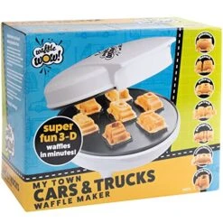 Cars & Trucks Mini Waffle Maker- Make 7 Fun Different Vehicles- Police Car Firetruck Construction Truck & More Automobile Shaped Pancakes- Electric Nonstick Iron For Kids Fathers Day Breakfast For Dad -Wilton Shop 51UQzKttREL