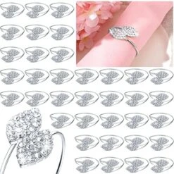 Napkin Rings Wedding Napkin Holder Metal Leaves Napkins Holder Rhinestone Napkin Buckle For Wedding, Mother’s Day, Party Celebrate Festival Dinner Table Decoration (Gold, 100) -Wilton Shop 51Uej5Yhe0L. AC