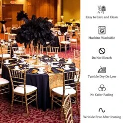 8 Pack Thick Premium Round Tablecloth 90 Inch Round Table Covers Bulk Washable Polyester Fabric Round Table Clothes For Wedding Party Reception Banquet Buffet Restaurant (Black, 90 Inch) -Wilton Shop 51UjvWfv1wL