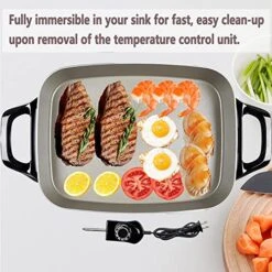 Ceramic Nonstick Electric Skillet - Serves 6 To 8 People (16-Inch, Grey) -Wilton Shop 51UlwOhwhLL