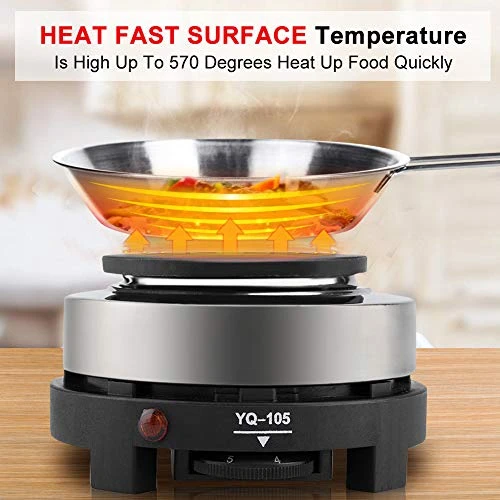Hot Plate Electric Stove, Portable 500W Electric Mini Stove Hot Plate Multifunction Home Heater Portable Single Burner For Milk Water Coffee Heating (US Plug 110V) 8 Hot Plate Electric Stove, Portable 500W Electric Mini Stove Hot Plate Multifunction Home Heater Portable Single Burner For Milk Water Coffee Heating (US Plug 110V) - Image 6