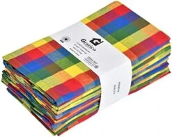 20"x20" Cloth Napkins Set Of 12 Cotton, Dinner Napkins Cloth Washable, Buffalo Plaid Checks Premium Over Sized Blue With Mitered Corners, Ultra Soft, Durable Hotel Quality Red/Blue/White July 4th -Wilton Shop 51UvIpTmHSL. AC