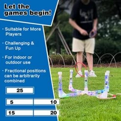 CANAFA Games For Kids With Led Lights Outdoor Yard Game For Adults & Family Easy To Set Up W/Compact Carry Coordination Games For Toddlers -Wilton Shop 51V00NljV3L