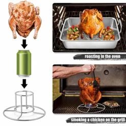 Roasting Pan, Stainless Steel Large Turkey Roaster Pan With V Rack & Cooling Rack, Beer Can Chicken Holder & Meat Claws For Shredding & Silicone Brush, Healthy & Dishwasher Safe - 7 Pcs -Wilton Shop 51V1Z05IblL