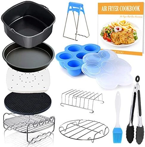 Square Air Fryer Accessories 11 Pcs With Recipe Cookbook Compatible For Philips Air Fryer, COSORI And Other Square AirFryers And Oven, Deluxe Deep Fryer Accessories Set Of 12 (8 Inch) 10 Square Air Fryer Accessories 11 Pcs With Recipe Cookbook Compatible For Philips Air Fryer, COSORI And Other Square AirFryers And Oven, Deluxe Deep Fryer Accessories Set Of 12 (8 Inch) - Image 8