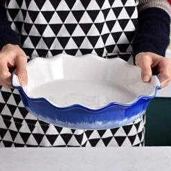 Pie Pan Porcelain Pie Dish Pie Plate Ceramic Deep Dish Pie Pan Non-Stick Pie Pans -Wilton Shop 51V8nKJbaNL