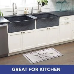 Cozy Living Anti Fatigue Kitchen Mat For Floor, Home Sweet Home Themed Cushioned Kitchen Runner Rug Mat, Non Slip, Easy Wipe Clean, 1/2 Inch Thick, 18" X 30", Grey -Wilton Shop 51VBIH4hpPL