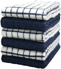Kitchen Towels 16"x 28" | Dish Towels | Kitchen Hand Towels | Large Dishcloths Set | Highly Absorbent Tea Towel, Soft With Hanging Loop | Natural Ring Spun Cotton, 380 GSM | Aqua Check Design - 6 Pack 25 Kitchen Towels 16"x 28" | Dish Towels | Kitchen Hand Towels | Large Dishcloths Set | Highly Absorbent Tea Towel, Soft With Hanging Loop | Natural Ring Spun Cotton, 380 GSM | Aqua Check Design - 6 Pack -Wilton Shop 51VPG9B4eGL. AC