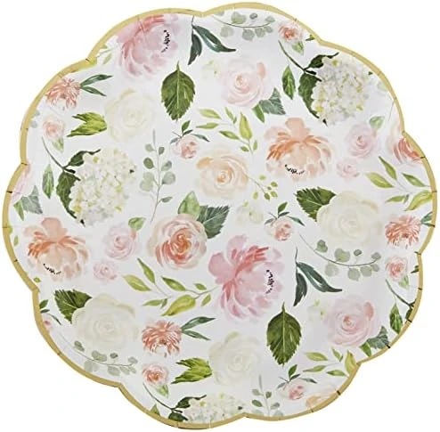 Pink Floral 7 In. Decorative Premium Paper Plates (350 GSM Weight -Set Of 16) - Perfect For Bridal Showers And Weddings, 10 Pink Floral 7 In. Decorative Premium Paper Plates (350 GSM Weight -Set Of 16) - Perfect For Bridal Showers And Weddings, - Image 8