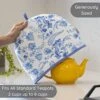Tea Cozy For Teapot 100% Cotton Extra Thick Wadding, Tea Cosy British - Designed In England - Insulated Large Teapot Cozy Fits 1 To 6 Cup - Vintage Blue Floral