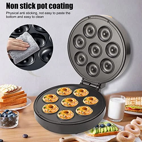 Donut Maker, Aluminum Plate 8 Holes Electric Donut Machine 1400W Easy To Wash Non Stick Coating For Breakfast (1400W US Plug 110V) 5 Donut Maker, Aluminum Plate 8 Holes Electric Donut Machine 1400W Easy To Wash Non Stick Coating For Breakfast (1400W US Plug 110V) - Image 3