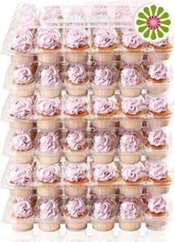 STACKnGO Sturdy Carrier Holds 24 Cupcakes - World's Strongest Cupcake Carry Boxes, Tall High Dome Detachable Lid, Clear Plastic Disposable Containers, Storage Tray, Travel Holder, Regular Muffins Box -Wilton Shop 51VW2Pwkj5L. AC