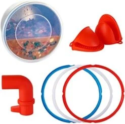 UPGRADED Silicone Accessories For Instant Pot 8 Quart: Silicone Lid, 3 Silicone Sealing Rings, Silicone Egg Bites Mold, Mitts, Steam Diverter - 100% AUTHENTIC SILICONE - BPA-FREE, PHTHALATE-FREE -Wilton Shop 51Vt09TJD L. AC