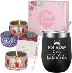 INFIJYON Birthday Gifts For Women, Christmas New Year Spa Gifts Basket Scented Candles, Unique Relaxing Gift For Mom, Wife, Besties, Sister, Daughter, Girl Friend, Her,Green -Wilton Shop 51Vxjcwp8xL. AC