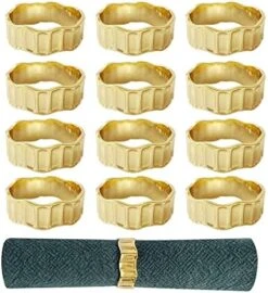 Gold Napkin Rings Set Of 6, Irregular Round Napkin Holder For Wedding,Party, Thanksgiving, Christmas, Birthday, Daily Table Decoration -Wilton Shop 51W0HjNND7L. AC