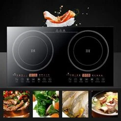2400W Portable Double Dual Induction Cooktop 2 Burner,Top Burner Digital Magnetic Double Hot Plate Countertop Burner Cooker For Home&Commerical Use
