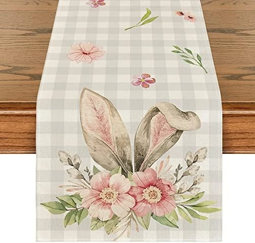 Buffalo Plaid Bunny Rabbit Ears Flower Easter Placemats For Dining Table, 12 X 18 Inch Spring Summer Seasonal Holiday Rustic Vintage Washable Table Mats Set Of 4 17 Buffalo Plaid Bunny Rabbit Ears Flower Easter Placemats For Dining Table, 12 X 18 Inch Spring Summer Seasonal Holiday Rustic Vintage Washable Table Mats Set Of 4 - Image 15