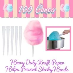 Cotton Candy Supplies Set, 100 Cotton Candy Bags With Ties, 100 Cotton Candy Cones (100 Bags 100 Cones) -Wilton Shop 51W791CVW5L