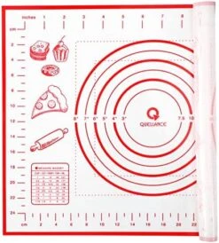 Silicone Pastry Mat For Baking, Baking Mat For Rolling Dough Non Slip Extra Large, Fondant Mat With Measurement, Kitchen Counter Mat For Pie Crust, Pizza And Cookies, Oven Liner Mat,16" X 24", Red -Wilton Shop 51W7R5yMsbL. AC