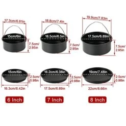 2pcs/set Universal Air Fryer Accessory Set Steel Pizza Pan Baking Cake Barrel For Gourmia 10 2pcs/set Universal Air Fryer Accessory Set Steel Pizza Pan Baking Cake Barrel For Gourmia -Wilton Shop 51W7mecxXcL