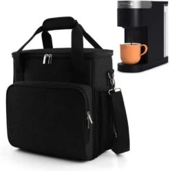 Coffee Maker Storage Bag,Waterproof Travel Carrying Organizer Case,Suitable For Kering Coffee Machines And Other Accessories,Dustproof Tote Bag With Shoulder Strap Black -Wilton Shop 51WcRySWqqL. AC