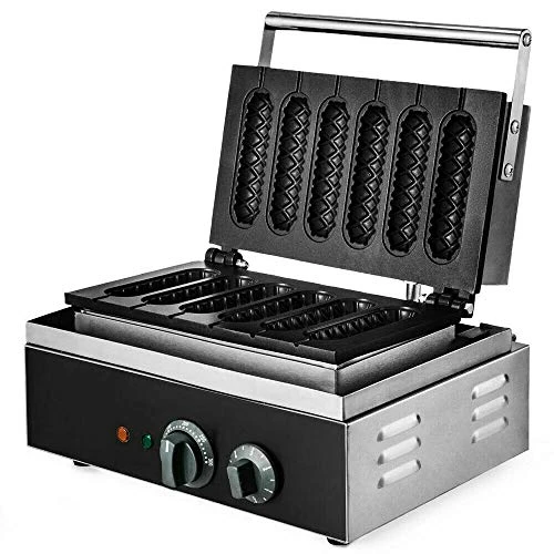 110 V Stainless Steel Corn Dog Maker,Electric Waffle Making Machine,6 Pcs Non-Stick Hot Dog Maker Equipment For Corn Dogs, Cheese Sticks, Cake Pops And More,1500 W Temperature Control 3 110 V Stainless Steel Corn Dog Maker,Electric Waffle Making Machine,6 Pcs Non-Stick Hot Dog Maker Equipment For Corn Dogs, Cheese Sticks, Cake Pops And More,1500 W Temperature Control