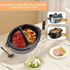 Slow Cooker Liners For Crockpot 6-Quart, Crock Pot Liners, Silicone Slow Cooker Liner For CrockPot, Slow Cooker Divider Insert, Reusable Slow Cooker Bags Liners Fit 6 Qt Oval Liner Or Round Pot (2 X Black) -Wilton Shop 51WlTSOjGJL