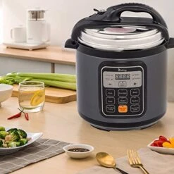 1000W Push-Button Steel Electric Pressure Cooker 13 In 1 Cooking Mode, Steel Color 11 1000W Push-Button Steel Electric Pressure Cooker 13 In 1 Cooking Mode, Steel Color -Wilton Shop 51WnJHXoBAL