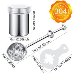 4 Pcs Flour Dusting Wand For Baking Kitchen, Powdered Sugar Flour Duster Dispenser Shaker For Sugar, Flour And Spices, Pick Up And Dust Flour Sifter, 18/8 Stainless Steel, Printing Molds Stencils 11 4 Pcs Flour Dusting Wand For Baking Kitchen, Powdered Sugar Flour Duster Dispenser Shaker For Sugar, Flour And Spices, Pick Up And Dust Flour Sifter, 18/8 Stainless Steel, Printing Molds Stencils -Wilton Shop 51Wr6NGB2kL