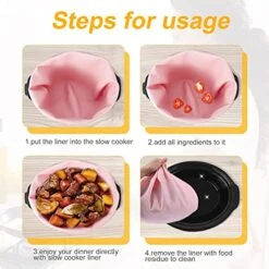 Silicone Slow Cooker Liner 6-8 Quart Compatible With Crockpot, Reusable Heat Resistant 6-8 Quart Slow Cooker Silicone Liner Slow Cooker Liner Bag For Crockpot Oval Or Round Pots (Pink) -Wilton Shop 51WsnFhxcEL