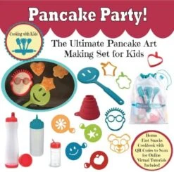 With Kids NEW Pancake Party! - The Ultimate Pancake Art Making Gift Set Children + BONUS Storage Tote Interactive Cookbook W/QR Codes Scan Free Virtual Cooking Classes -Wilton Shop 51WuFE5caTL. AC