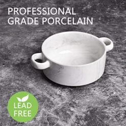 Ceramic Marbling Souffle Dishes, 10 Oz, Dould Handle Ramekin For Baking, Set Of 6 (Marbling Grey, 10 Oz) -Wilton Shop 51Wwrg4zGHL