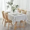 Rectangle Checkered Tablecloth Waterproof Spillproof Wrinkle Resistant Buffalo Plaid Heavy Weight Table Cloth Gingham Table Cover For Outdoor And Indoor Use, 52 X 70 Inch Grey And White