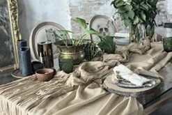 Table Runner 30x135 Inches Cheesecloth Tablecloth For Romantic Wedding Rustic Boho Style Natural Cotton Elegant Decor (Terracotta) -Wilton Shop 51X8mijE1oL. AC