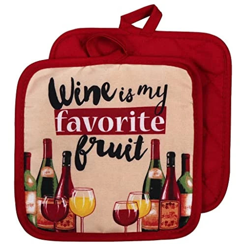 CGT 4 Piece Favorite Fruit Kitchen Pot Holder Decor Set, Includes Dish Towel, Pot Holders, Oven Mitt 4 CGT 4 Piece Favorite Fruit Kitchen Pot Holder Decor Set, Includes Dish Towel, Pot Holders, Oven Mitt - Image 2