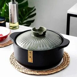 Casserole Ceramic Casserole With Lid, Non-Stick Casserole Heat Resistant Clay Pot Modern Pans For Stew Soup Healthy Meal-A Ceramic Casserole With Lid -Wilton Shop 51XGeFQFJEL