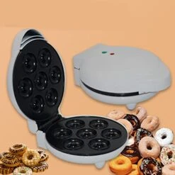 Mini Donut Maker, Mini Donut Maker Machine, Donuts Maker, Makes 7 Donuts Easy Release Heat Dissipation Prevent Slip Portable Electric Doughnut Maker -Wilton Shop 51XUJ8rd3oL 3
