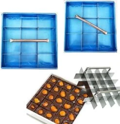 Wnie Cutter Stainless 100% Heavy Duty Baking Pan With Slicer Ensures Perfect Crispy Edges Baking Pan Bakeware For Oven Baking Bakeware Cake Portion Cutter (9x9 Inch) -Wilton Shop 51XW8EwyI9L. AC