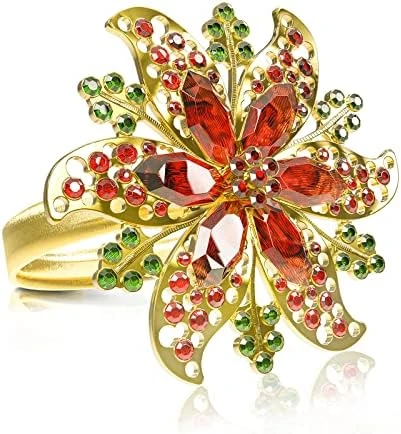 Set Of 8 Christmas Wreath Napkin Rings Set- Diamond Wreath Xmas Napkin Ring Holders For Cloth Napkins, Christmas Holiday Party Dinner Table Decoration 9 Set Of 8 Christmas Wreath Napkin Rings Set- Diamond Wreath Xmas Napkin Ring Holders For Cloth Napkins, Christmas Holiday Party Dinner Table Decoration - Image 7