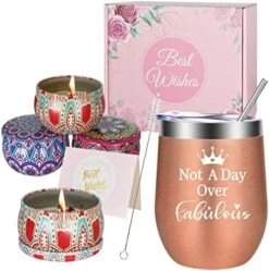 INFIJYON Birthday Gifts For Women, Christmas New Year Spa Gifts Basket Scented Candles, Unique Relaxing Gift For Mom, Wife, Besties, Sister, Daughter, Girl Friend, Her,Green -Wilton Shop 51Xi8XsL01L. AC