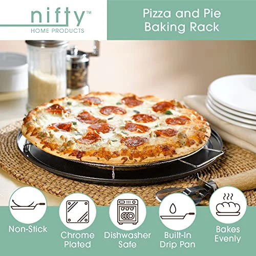 Pizza And Pie Baking Rack – Built-In Drip Pan, Multipurpose, Non-Stick Chrome Finish, Dishwasher Safe, Heavy-Duty Design, Bake Pies Evenly Every Time 6 Pizza And Pie Baking Rack – Built-In Drip Pan, Multipurpose, Non-Stick Chrome Finish, Dishwasher Safe, Heavy-Duty Design, Bake Pies Evenly Every Time - Image 4