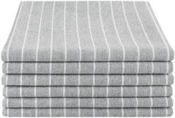 Linen Napkins 20x20 Inch Oversized Stripe Dinner Napkins Soft Washable Cloth Napkins For Parties Dinners Weddings Cocktail & Home Use Set Of 6, Grey/Blue -Wilton Shop 51XsKj4K5oL. AC