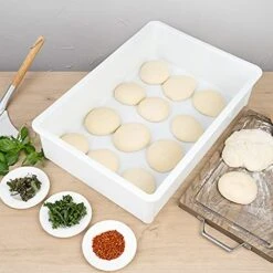 27 X 18 X 6 Inch Proofing Boxes, 10 Rectangle Dough Boxes - Stackable, Dishwasher-Safe, White Plastic Pizza Dough Boxes, Durable, Lids Sold Separately -Wilton Shop 51XsrtyVVxS