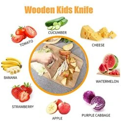Wooden Kids Knife For Cooking And Safe Cutting Veggies Fruits, Cute Dinosaur Shape Kids Kitchen Tools, 2-10 Years Old Applicable 9 Wooden Kids Knife For Cooking And Safe Cutting Veggies Fruits, Cute Dinosaur Shape Kids Kitchen Tools, 2-10 Years Old Applicable -Wilton Shop 51XsxiHySLS