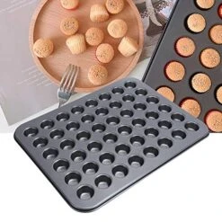 Nonstick Muffin Baking Pan, 48 Cupcake Pan, Premium Non Stick Mini Round Cupcake Pan Tray Baking Mould, Bakeware Cooking Accessory For Home Kitchen , Black 9 Nonstick Muffin Baking Pan, 48 Cupcake Pan, Premium Non Stick Mini Round Cupcake Pan Tray Baking Mould, Bakeware Cooking Accessory For Home Kitchen , Black -Wilton Shop 51XyDND2WWL