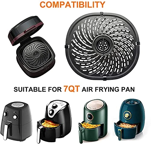 Air Fryer Grill Pan For Power XL Gowise 7QT Air Fryers,Nonstick Coating Crisper Plate,Air Fryer Replacement Parts,Air Fryer Rack,Air Fryer Accessories,Enamel Coating,Non-stick,Dishwasher Safe 5 Air Fryer Grill Pan For Power XL Gowise 7QT Air Fryers,Nonstick Coating Crisper Plate,Air Fryer Replacement Parts,Air Fryer Rack,Air Fryer Accessories,Enamel Coating,Non-stick,Dishwasher Safe - Image 3